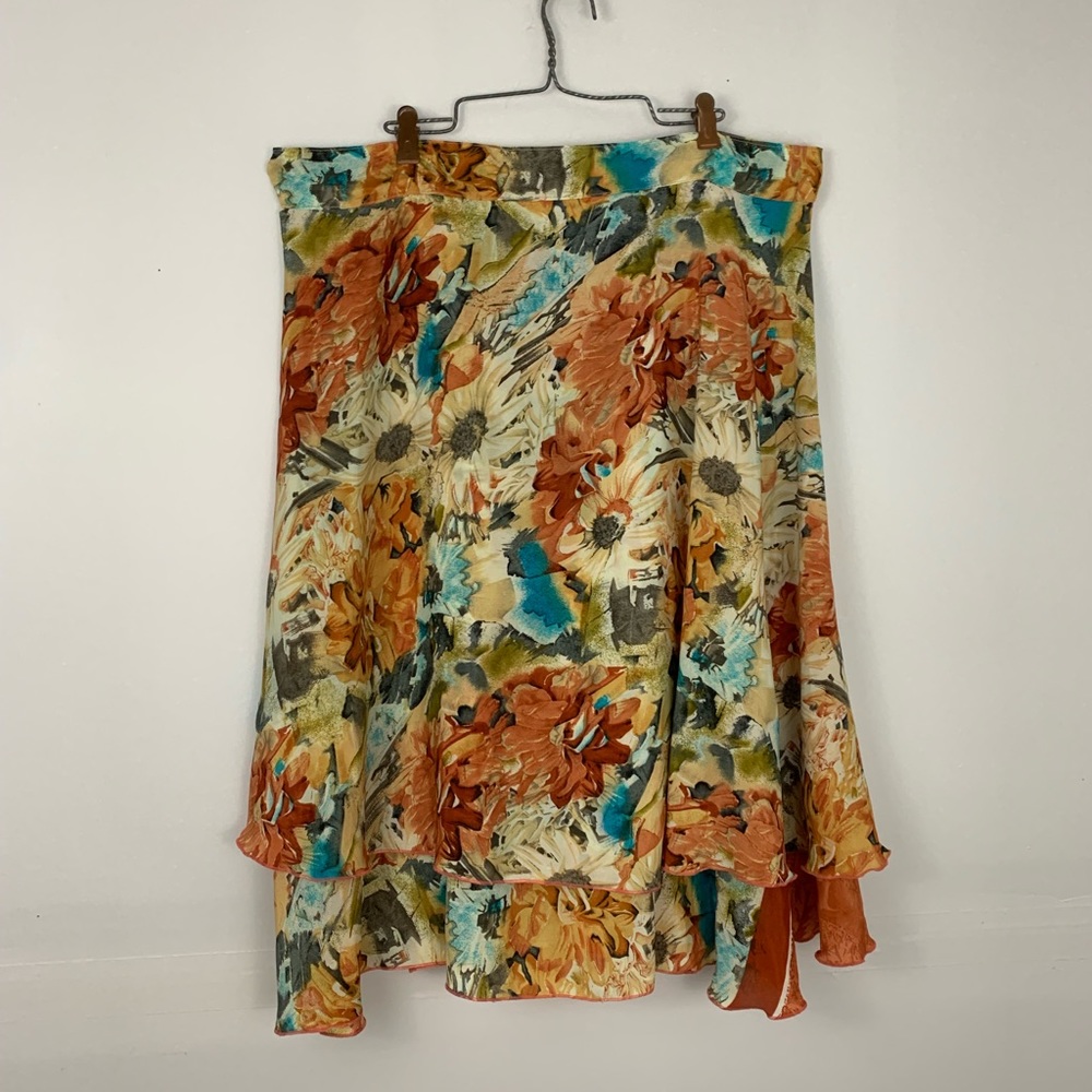 Jovani designs silk floral wrap around skirt